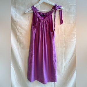 Magenta Silk Sleeveless Shift Dress